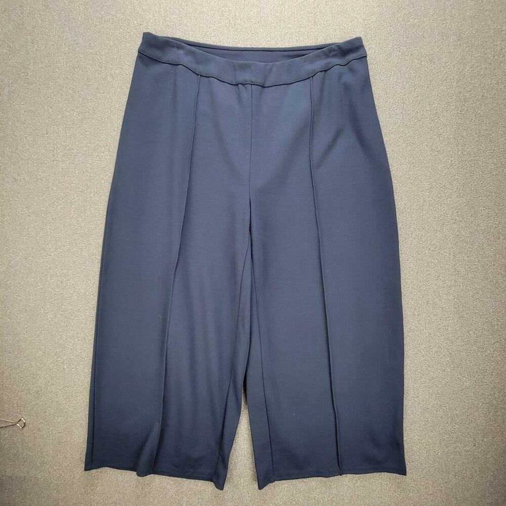 J Jill XL Petite Blue Wearever Collection Wide Leg Cropped Pants
